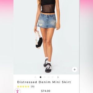 denim mini skirt